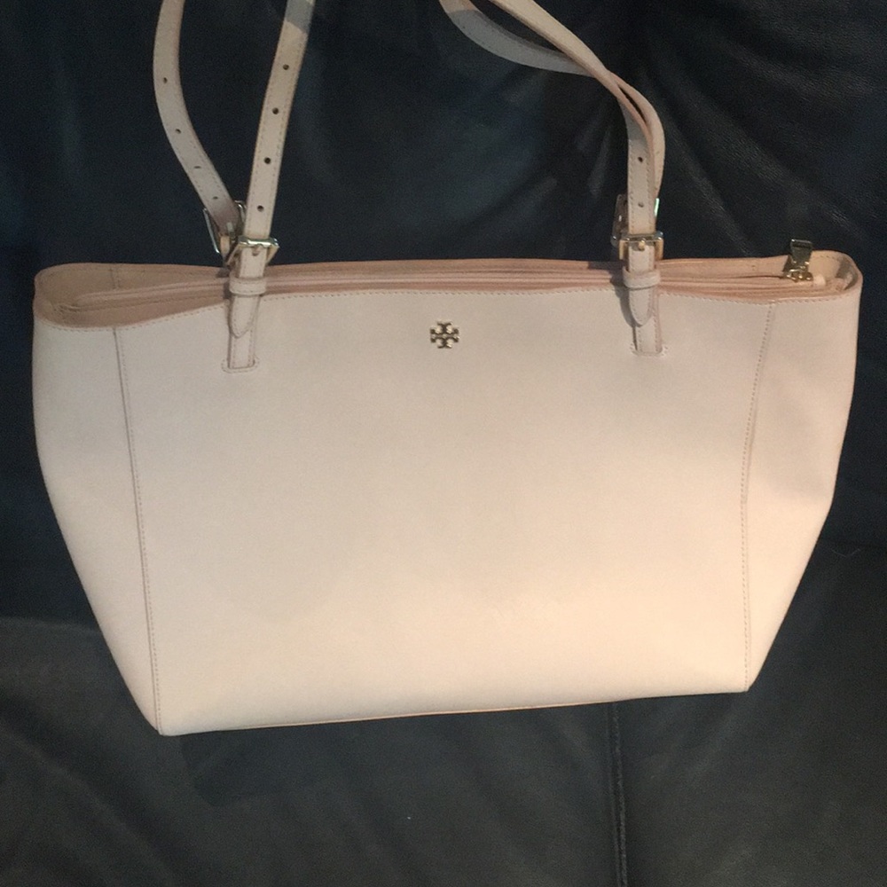 Tory Burch York Buckle Leather Tote - Light Oak